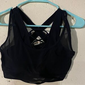 Women's Black Mesh Bralette Large NEW